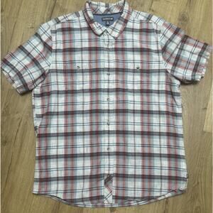 Toad&Co Shirt Mens Large Button-Up Plaid Multicolor 100% Organic Cotton